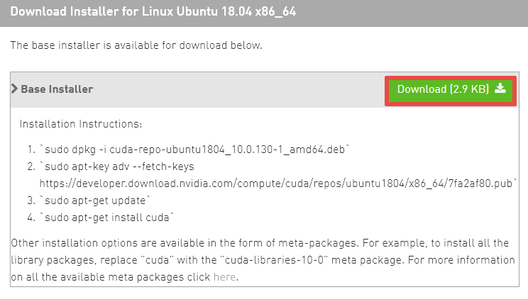 install cuda toolkit ubuntu 18.04
